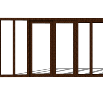 现代实木折叠门su模型