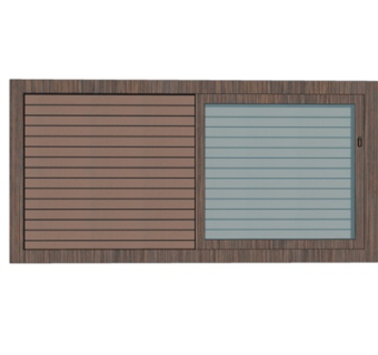 现代实木百叶窗组合su模型