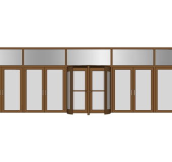 现代实木双开门su模型