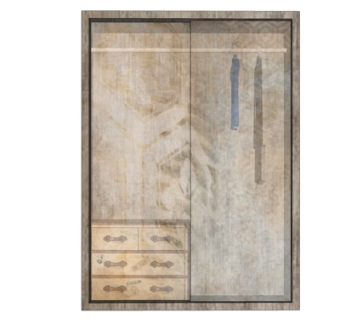 现代半透明衣柜su模型