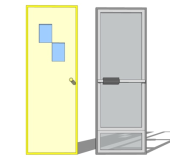 现代实木单开门su模型