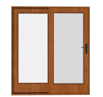 现代实木推拉门su模型