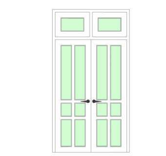 现代玻璃双开门su模型