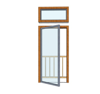 现代实木推拉窗su模型