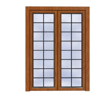 现代实木窗户su模型