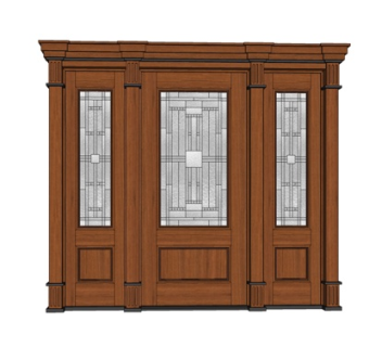 欧式实木隔断门su模型