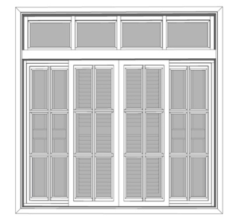 现代玻璃落地窗su模型