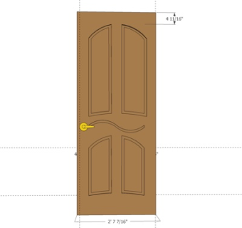 简欧实木单开门su模型