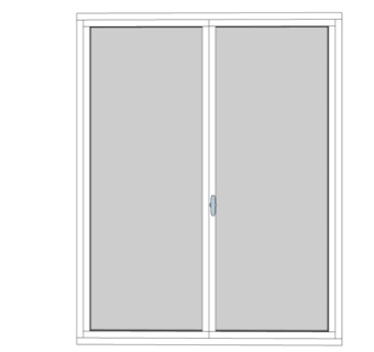 现代玻璃推拉窗su模型