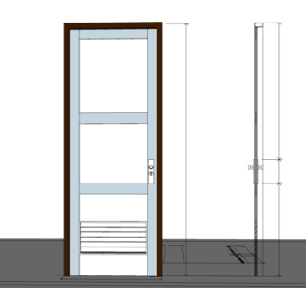现代实木单开门su模型