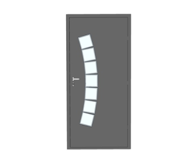 现代实木单开门su模型