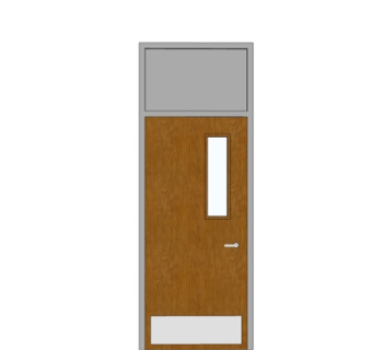 现代实木单开门su模型