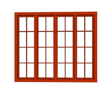 现代玻璃飘窗su模型