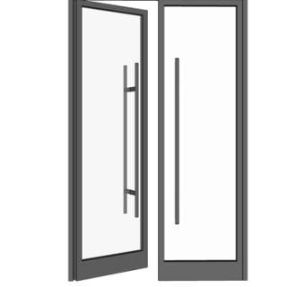 现代玻璃推拉门su模型