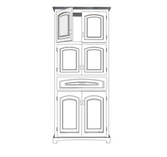 欧式白色衣柜su模型