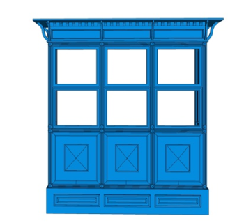 欧式玻璃飘窗su模型