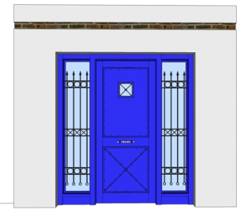 现代实木单开门su模型