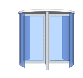 现代玻璃旋转门su模型