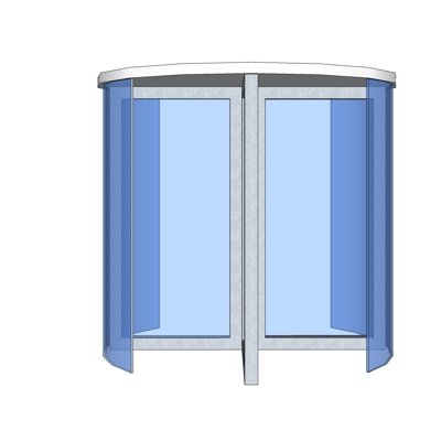 现代玻璃旋转门su模型