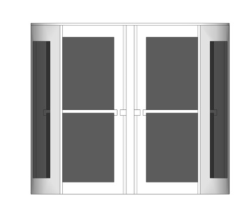 现代双开门推拉门su模型