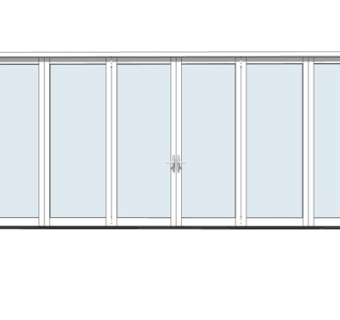现代玻璃折叠门su模型
