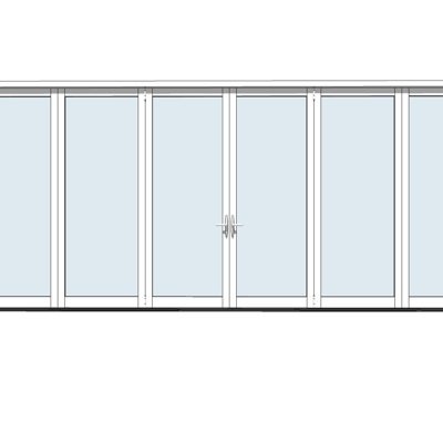 现代玻璃折叠门su模型