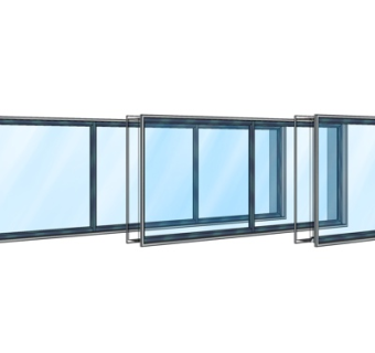 现代玻璃窗户组合su模型