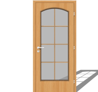 现代实木单开门su模型