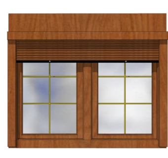 现代实木窗户su模型