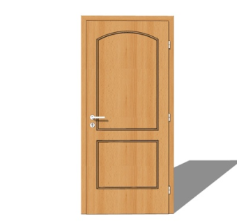 现代实木单开门su模型