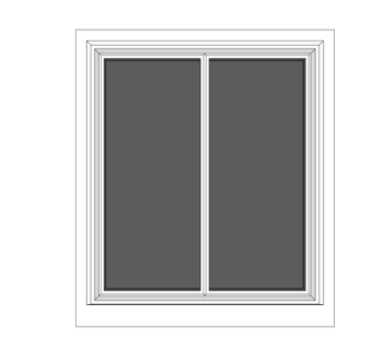 现代玻璃推拉窗su模型