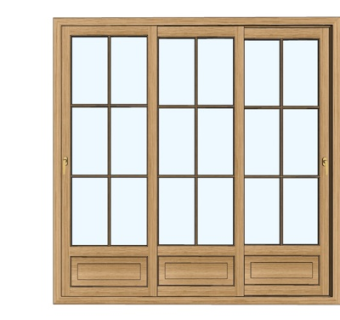 现代实木折叠门su模型