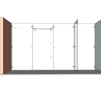 现代玻璃淋浴房su模型