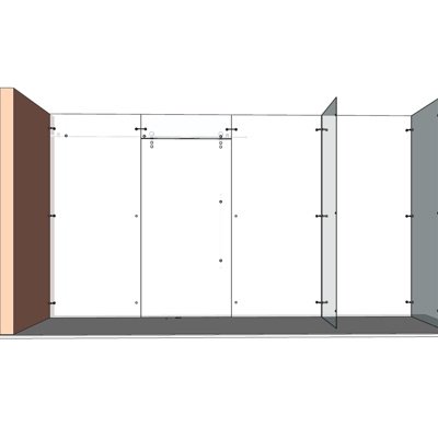 现代玻璃淋浴房su模型