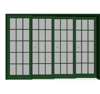 现代玻璃推拉门su模型