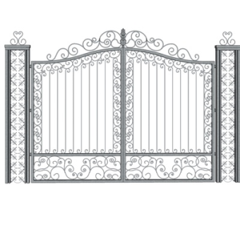 欧式铁艺庭院大门su模型