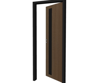 现代实木单开门su模型