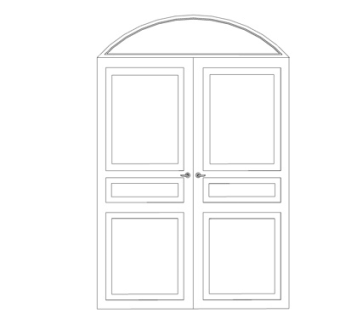 现代实木双开门su模型