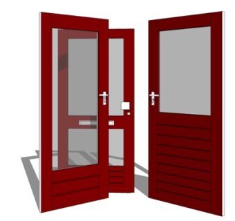 现代实木单开门su模型