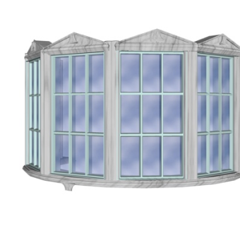 欧式玻璃飘窗su模型