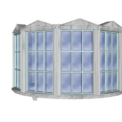欧式玻璃飘窗su模型