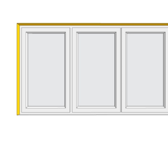 现代实木护墙板su模型