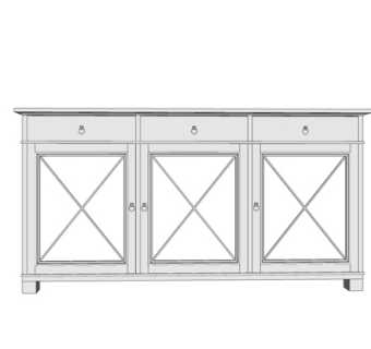 现代实木护墙板su模型