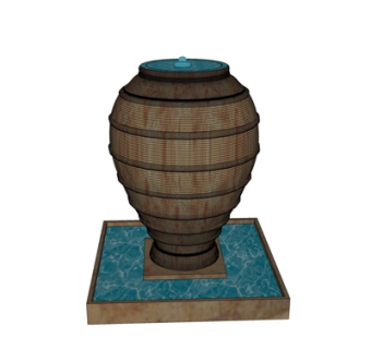 简欧水景装饰品su模型