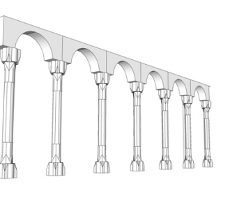 简欧罗马柱su模型