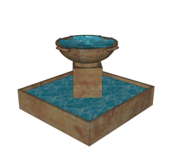 简欧水景装饰品su模型