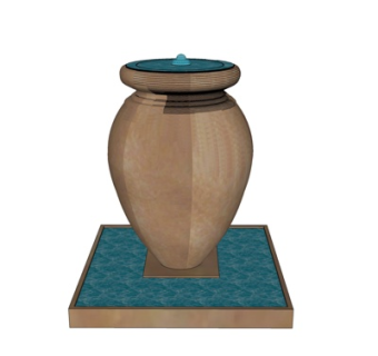 简欧水景装饰品su模型