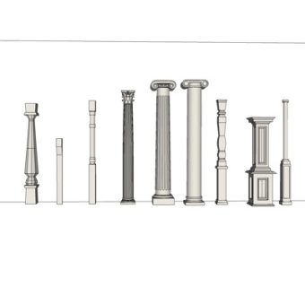 欧式罗马柱su模型