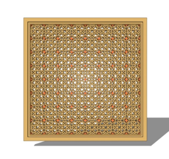 简欧镂空雕花su模型