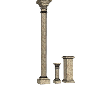 欧式罗马柱su模型